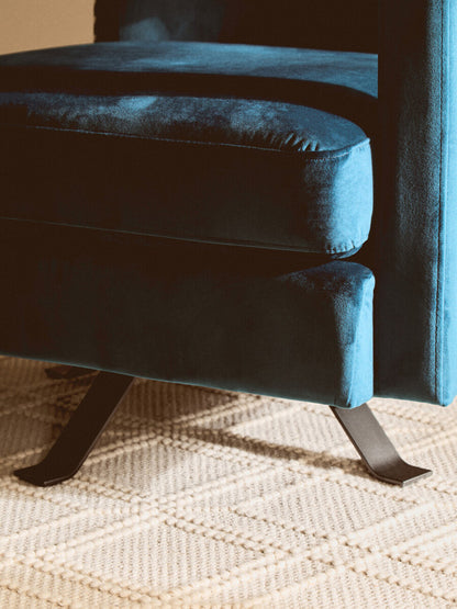 Hestia Blue Velvet Swivel Chair