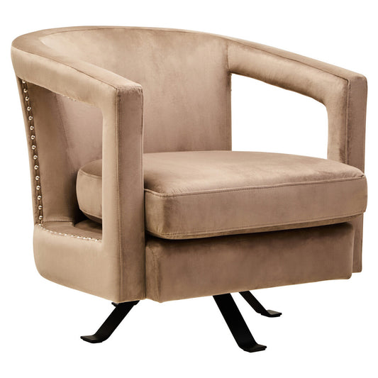 Hestia Mink Velvet Swivel Chair