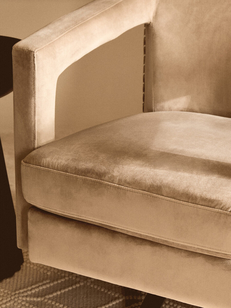 Hestia Mink Velvet Swivel Chair