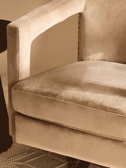 Hestia Mink Velvet Swivel Chair
