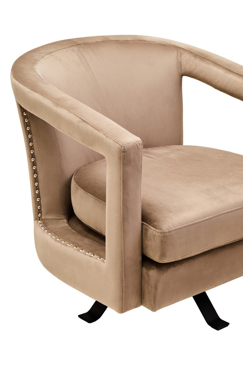 Hestia Mink Velvet Swivel Chair