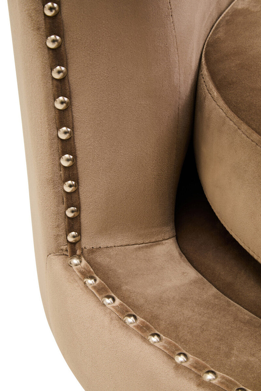 Hestia Mink Velvet Swivel Chair