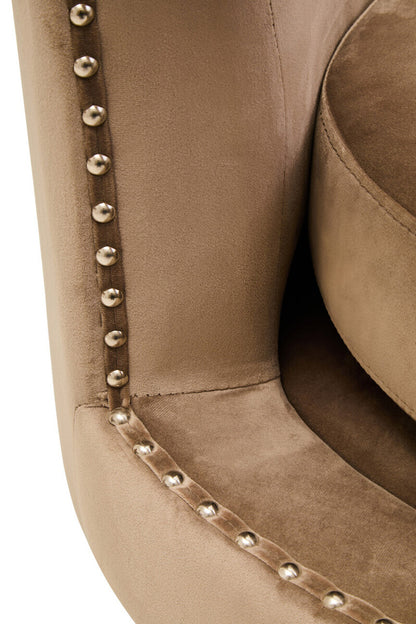 Hestia Mink Velvet Swivel Chair