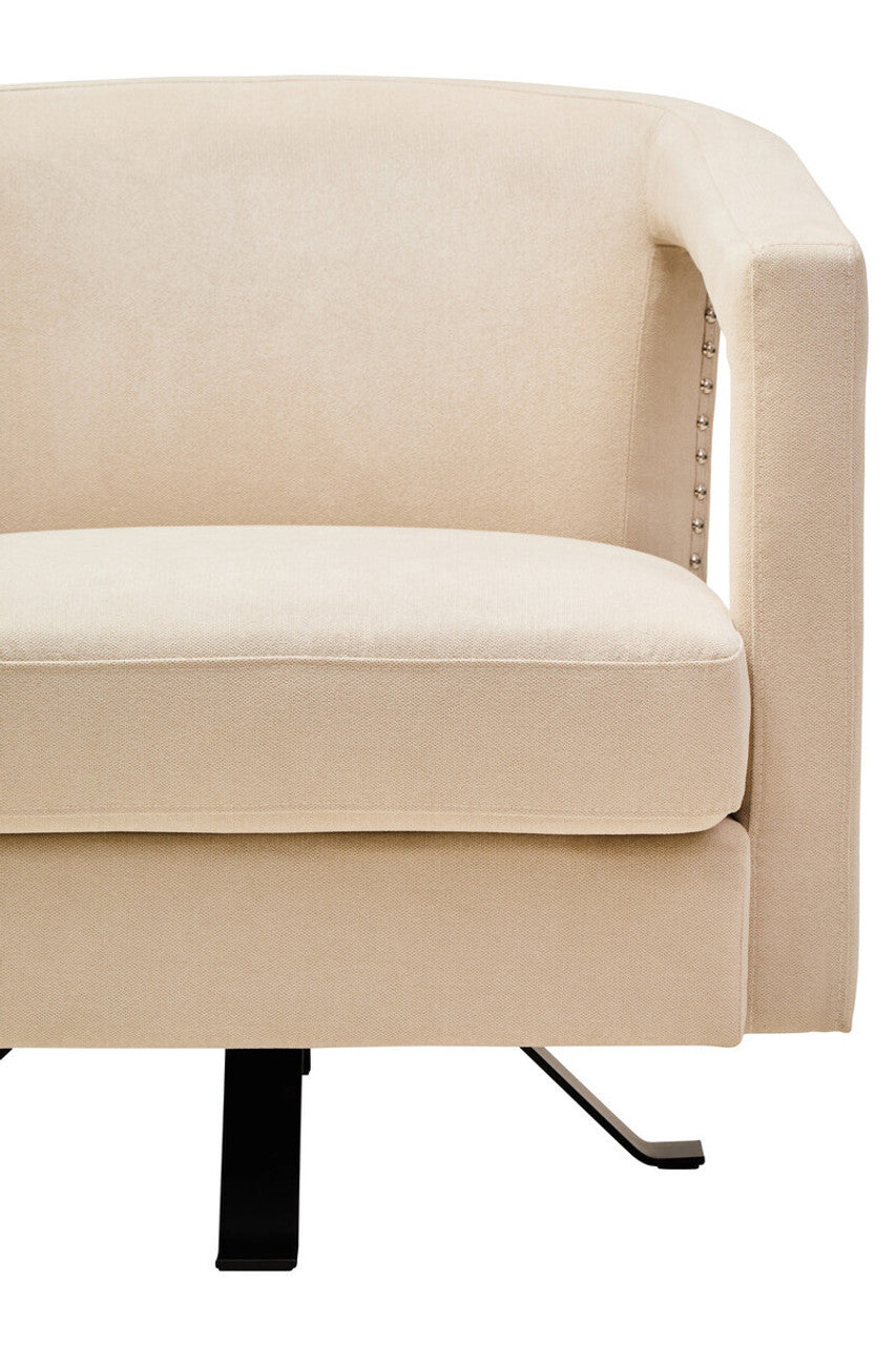 Hestia Beige Velvet Swivel Chair