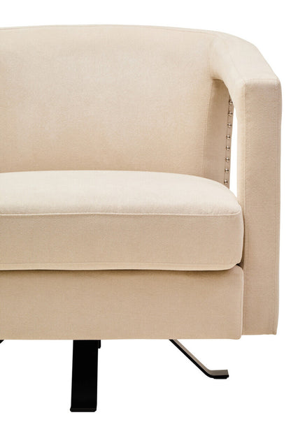 Hestia Beige Velvet Swivel Chair