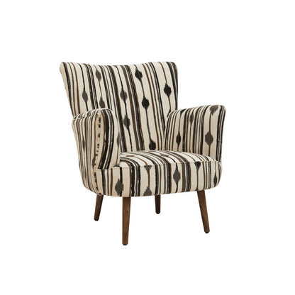 Cefena Black and White Chair With Flared Arms