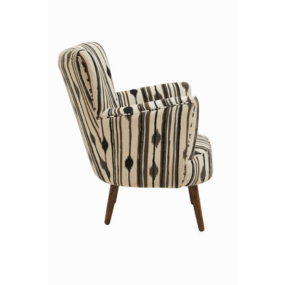 Cefena Black and White Chair With Flared Arms
