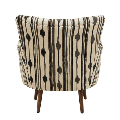 Cefena Black and White Chair With Flared Arms