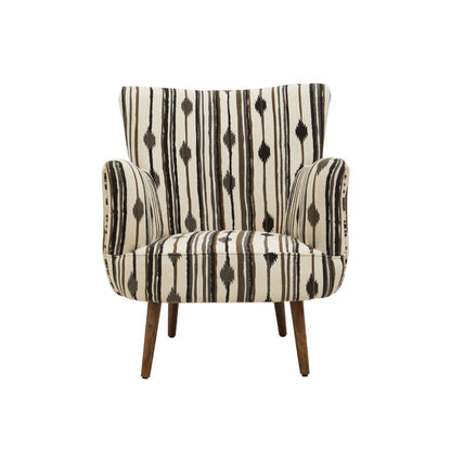 Cefena Black and White Chair With Flared Arms