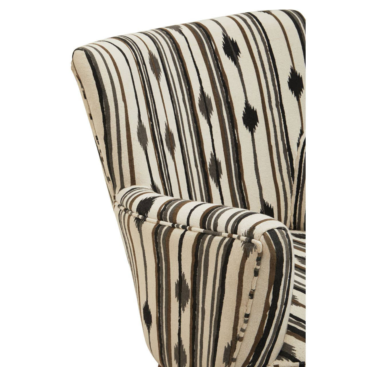 Cefena Black and White Chair With Flared Arms