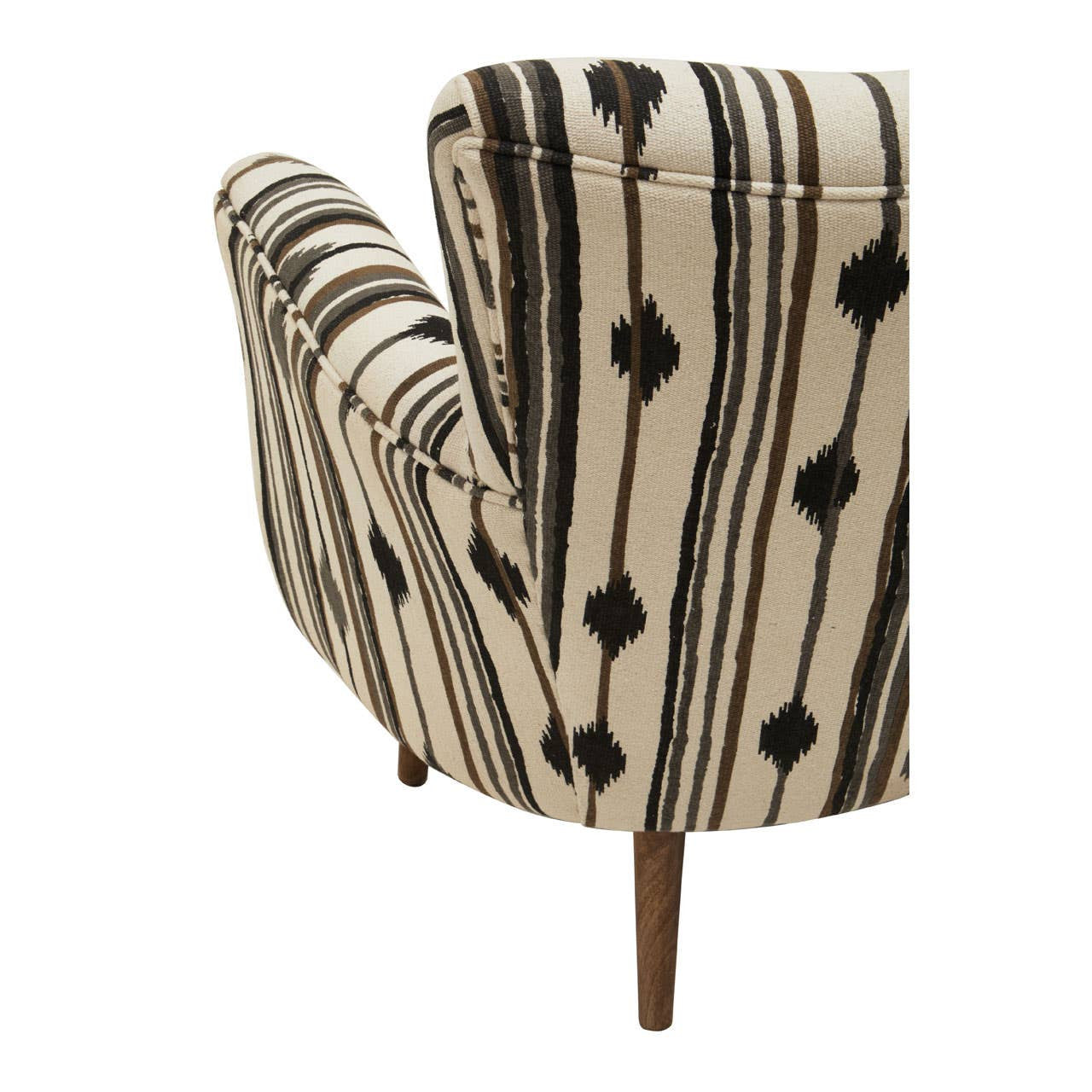 Cefena Black and White Chair With Flared Arms