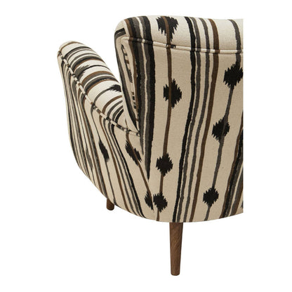 Cefena Black and White Chair With Flared Arms