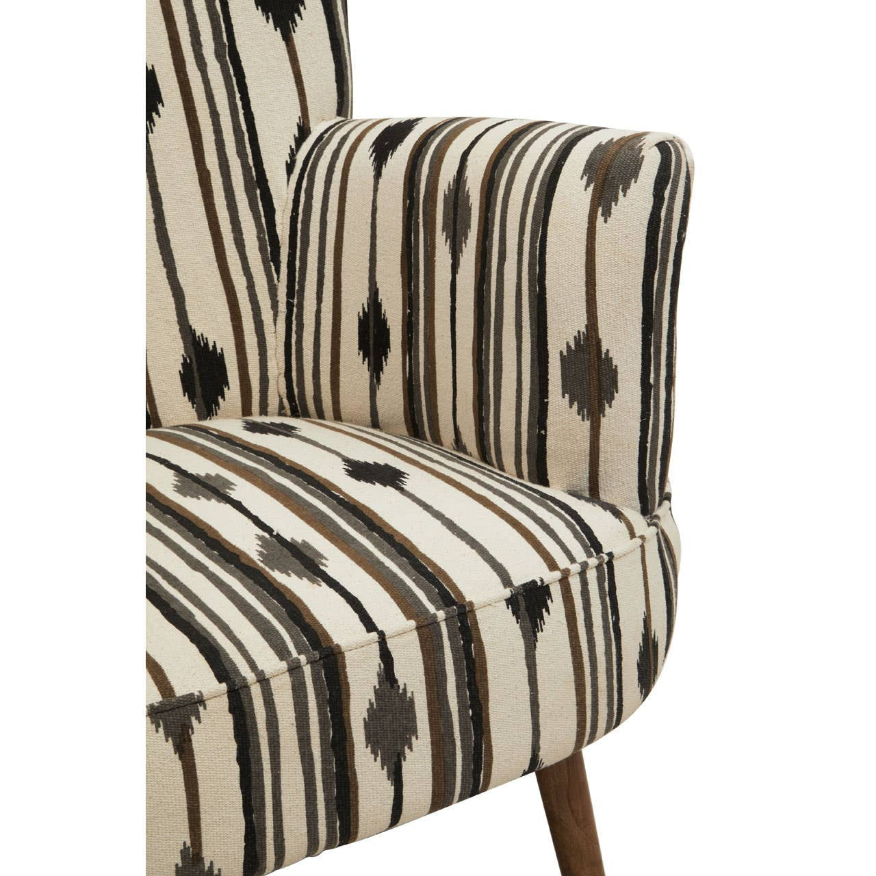 Cefena Black and White Chair With Flared Arms