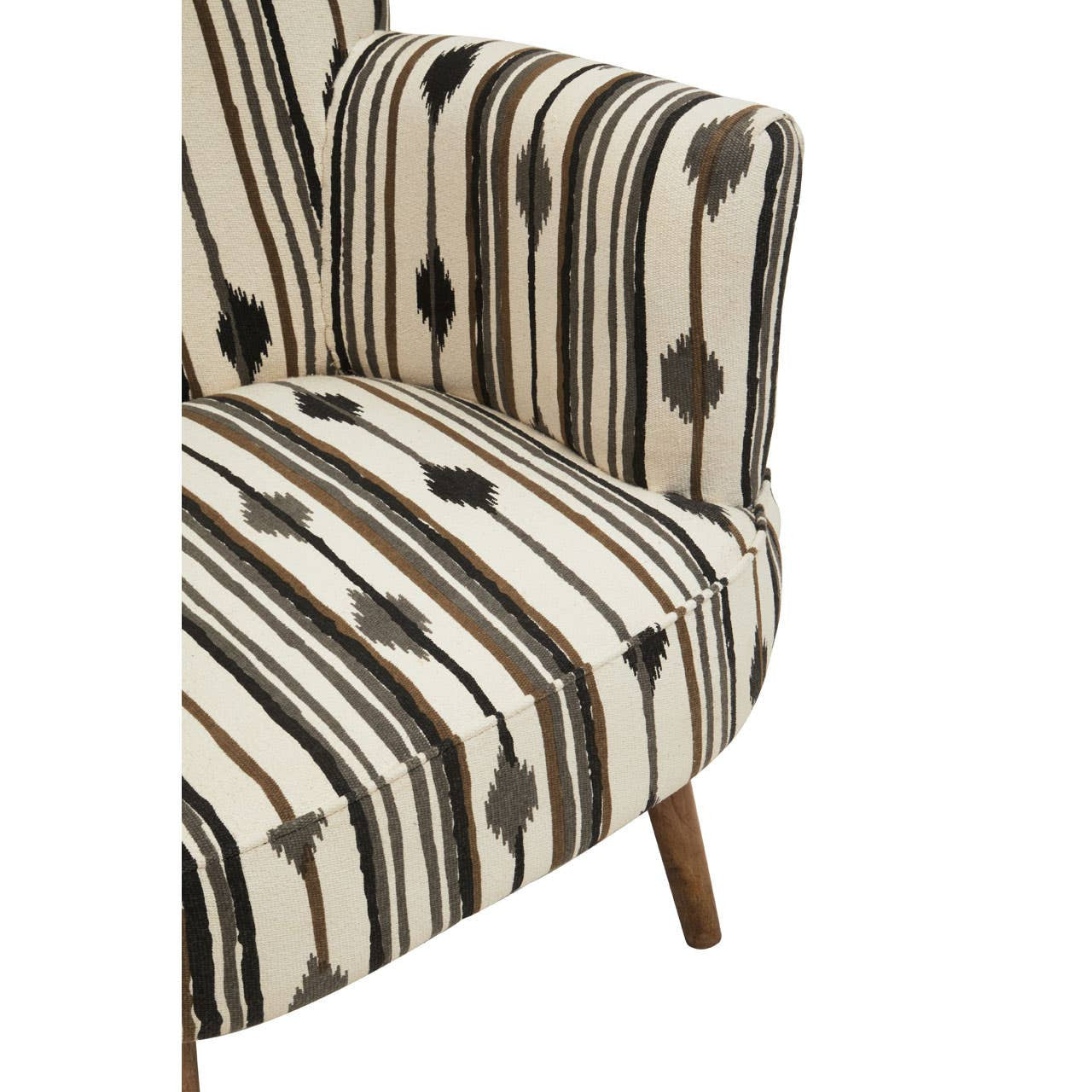 Cefena Black and White Chair With Flared Arms