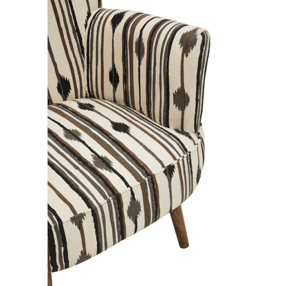 Cefena Black and White Chair With Flared Arms