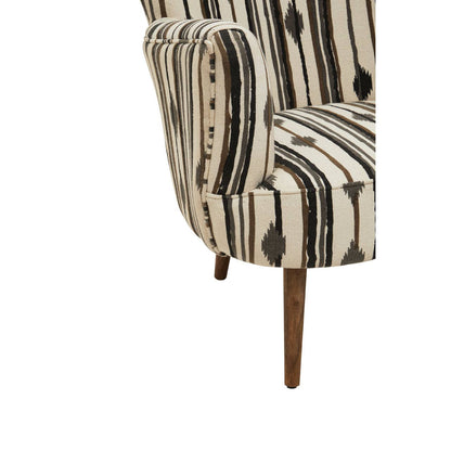 Cefena Black and White Chair With Flared Arms