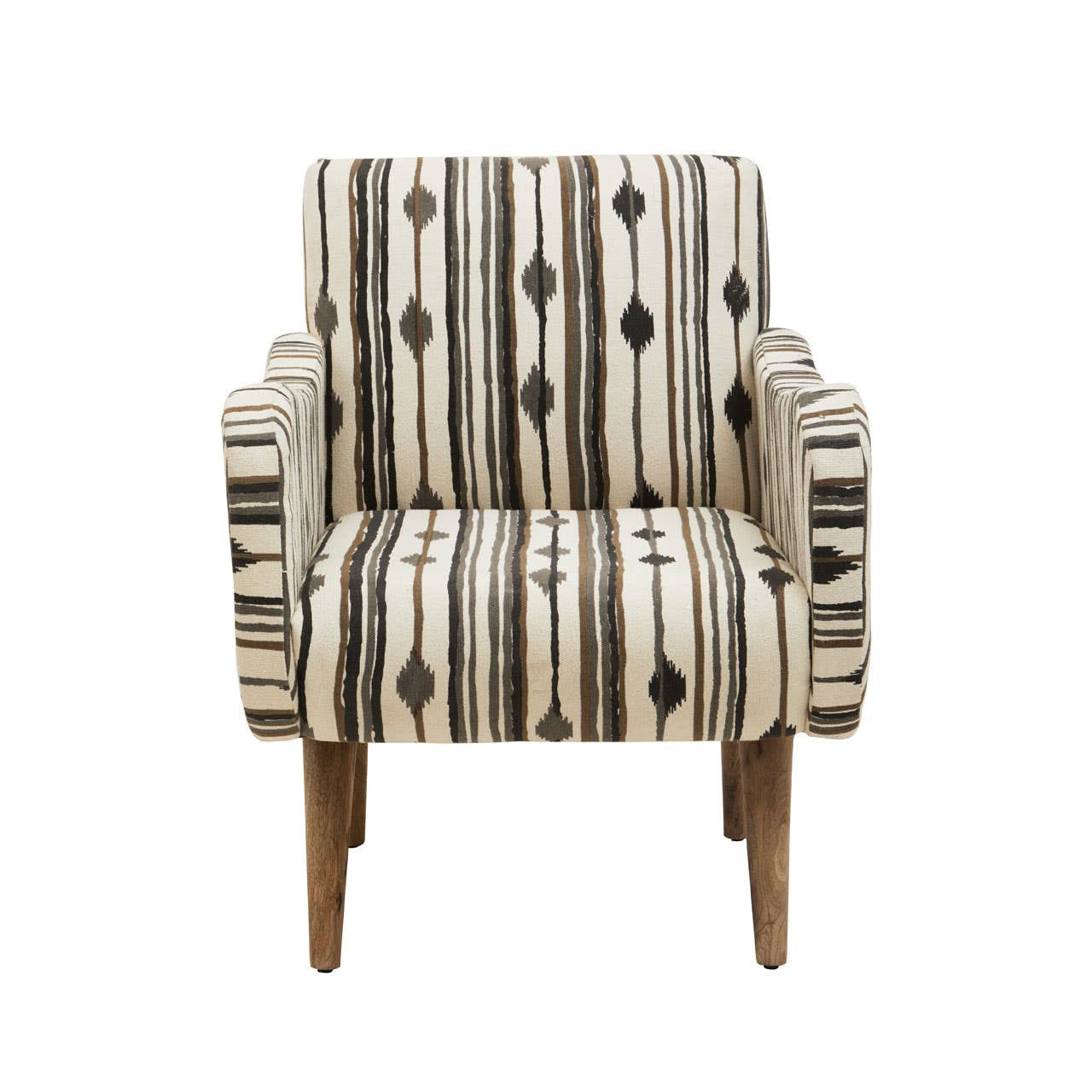 Cefena Black and White Chair With Straight Arms