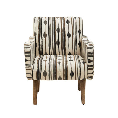 Cefena Black and White Chair With Straight Arms
