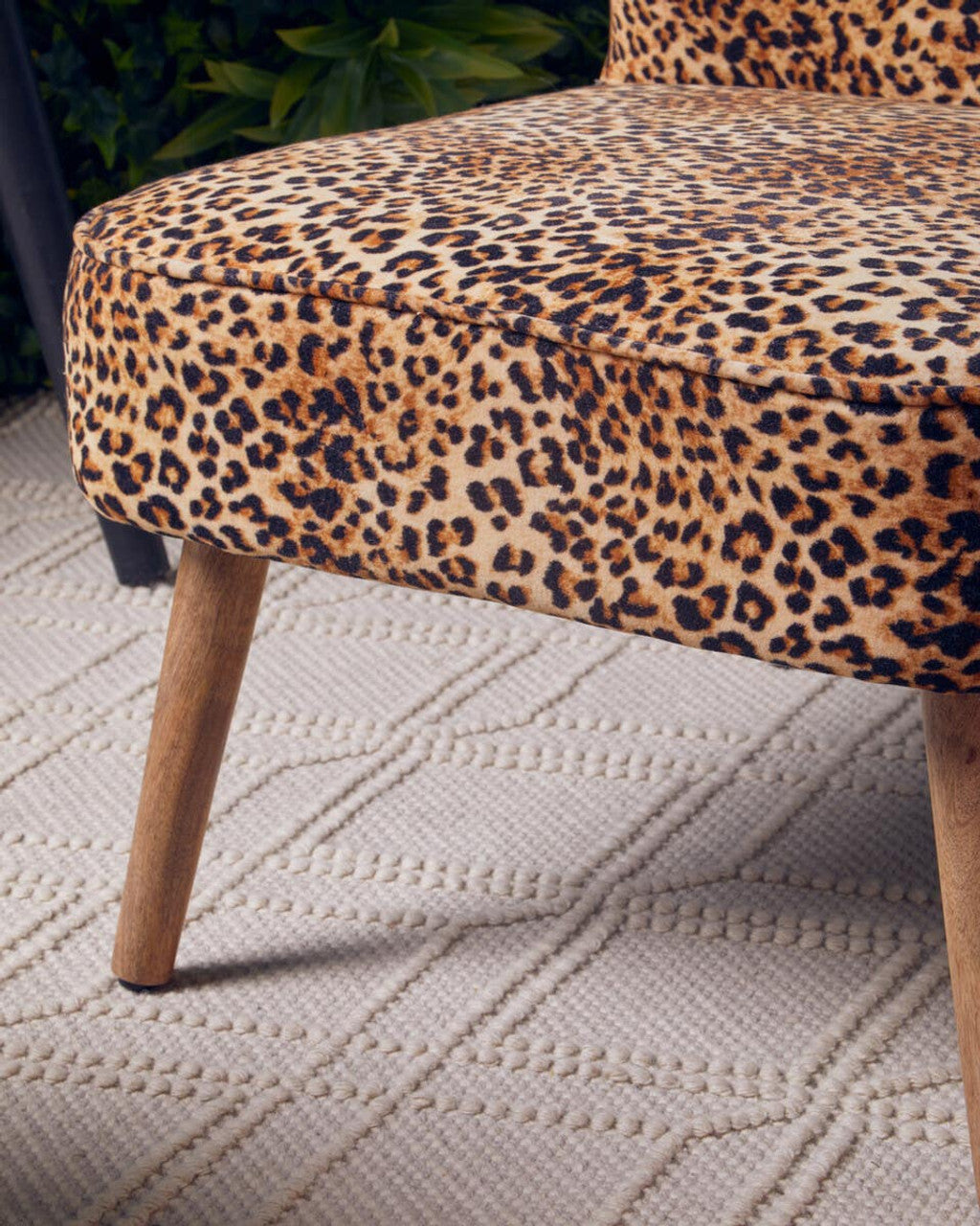 Cefena Leopard Print Velvet Chair