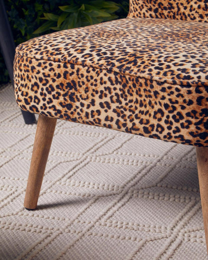 Cefena Leopard Print Velvet Chair