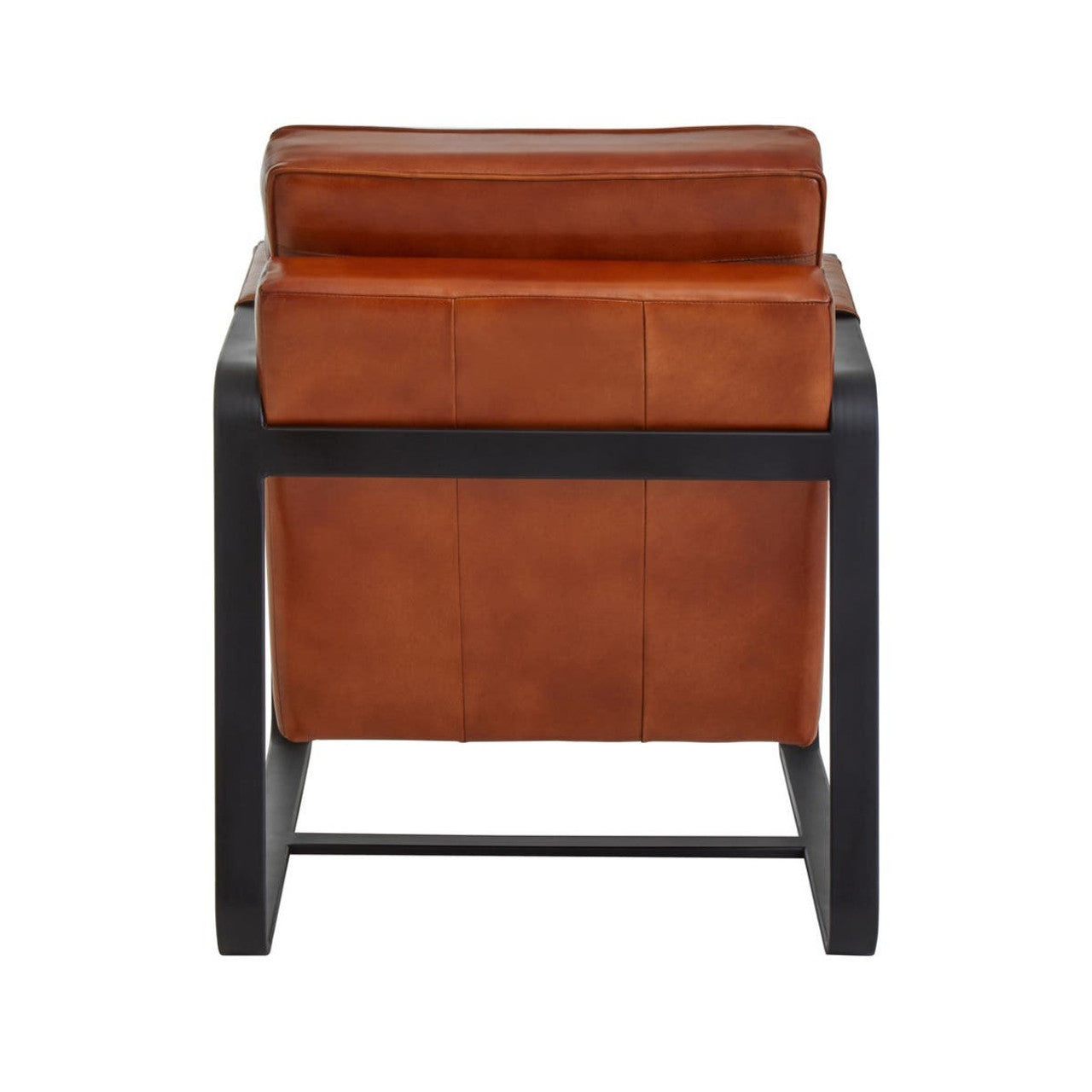 Buffalo Tan Leather Armchair With Black Iron Frame