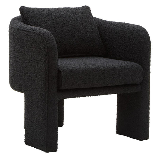 Ozzero Black Boucle Curved Armchair