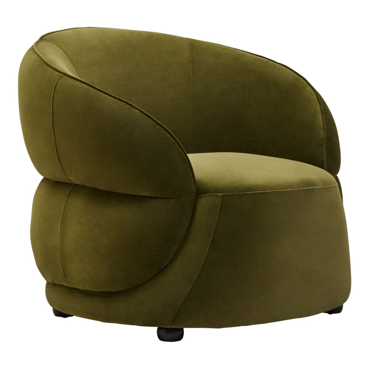 Darla Forest Green Curved Velvet Armchair