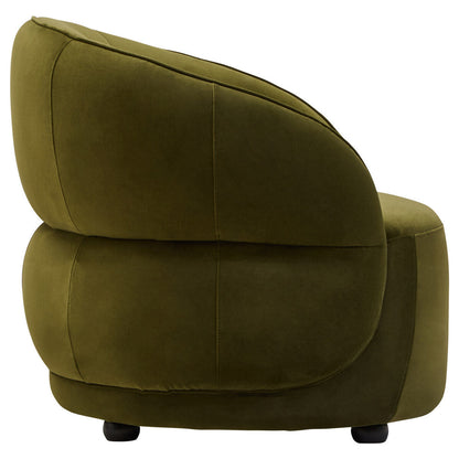 Darla Forest Green Curved Velvet Armchair