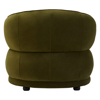 Darla Forest Green Curved Velvet Armchair