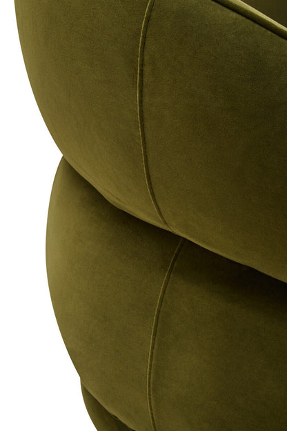 Darla Forest Green Curved Velvet Armchair