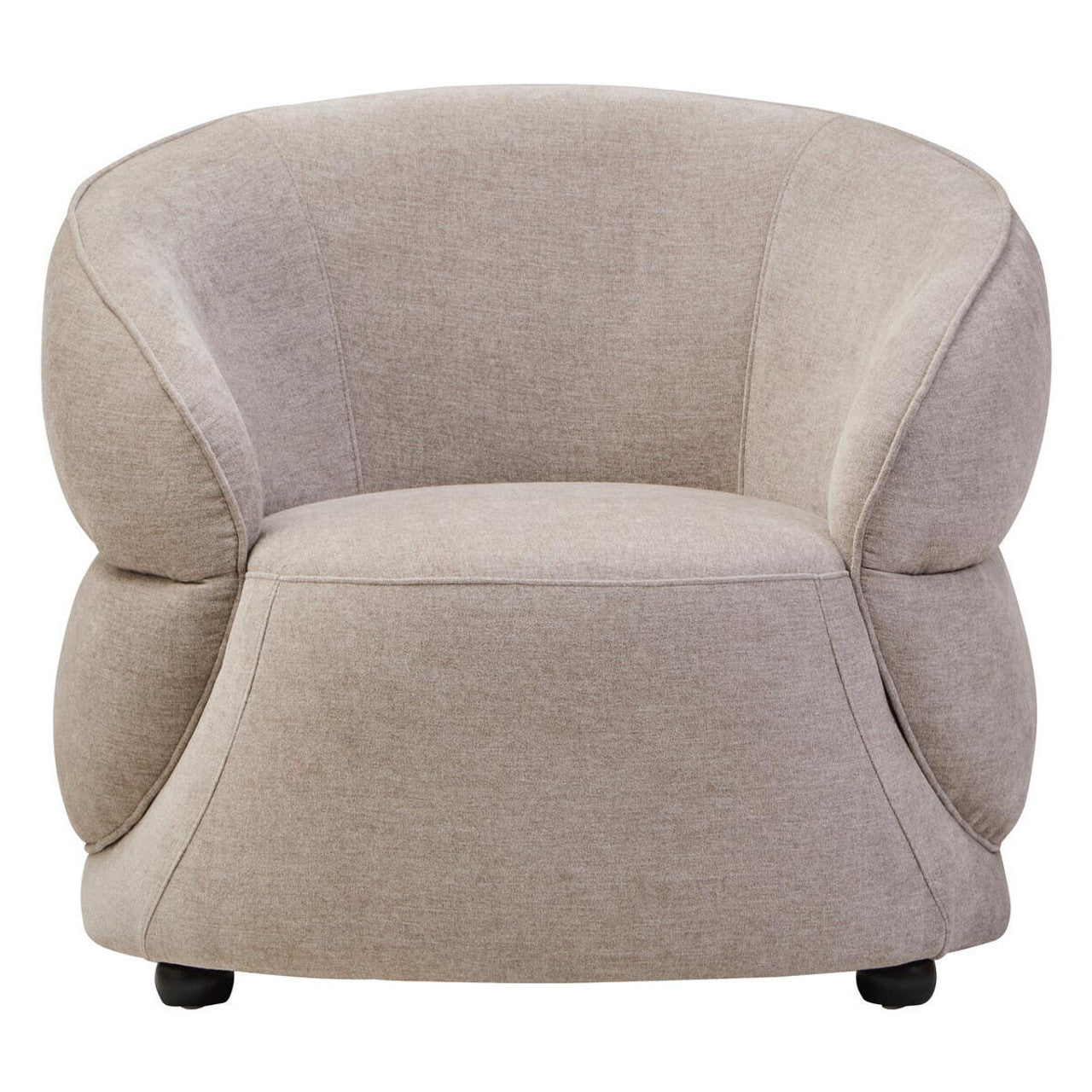 Daphne Taupe Chenille Curved Armchair