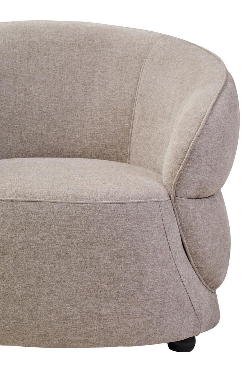 Daphne Taupe Chenille Curved Armchair