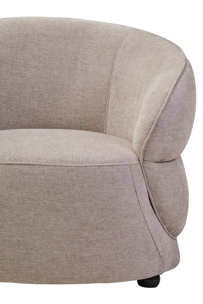 Daphne Taupe Chenille Curved Armchair