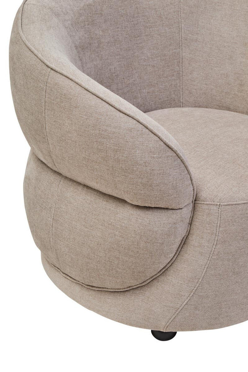 Daphne Taupe Chenille Curved Armchair