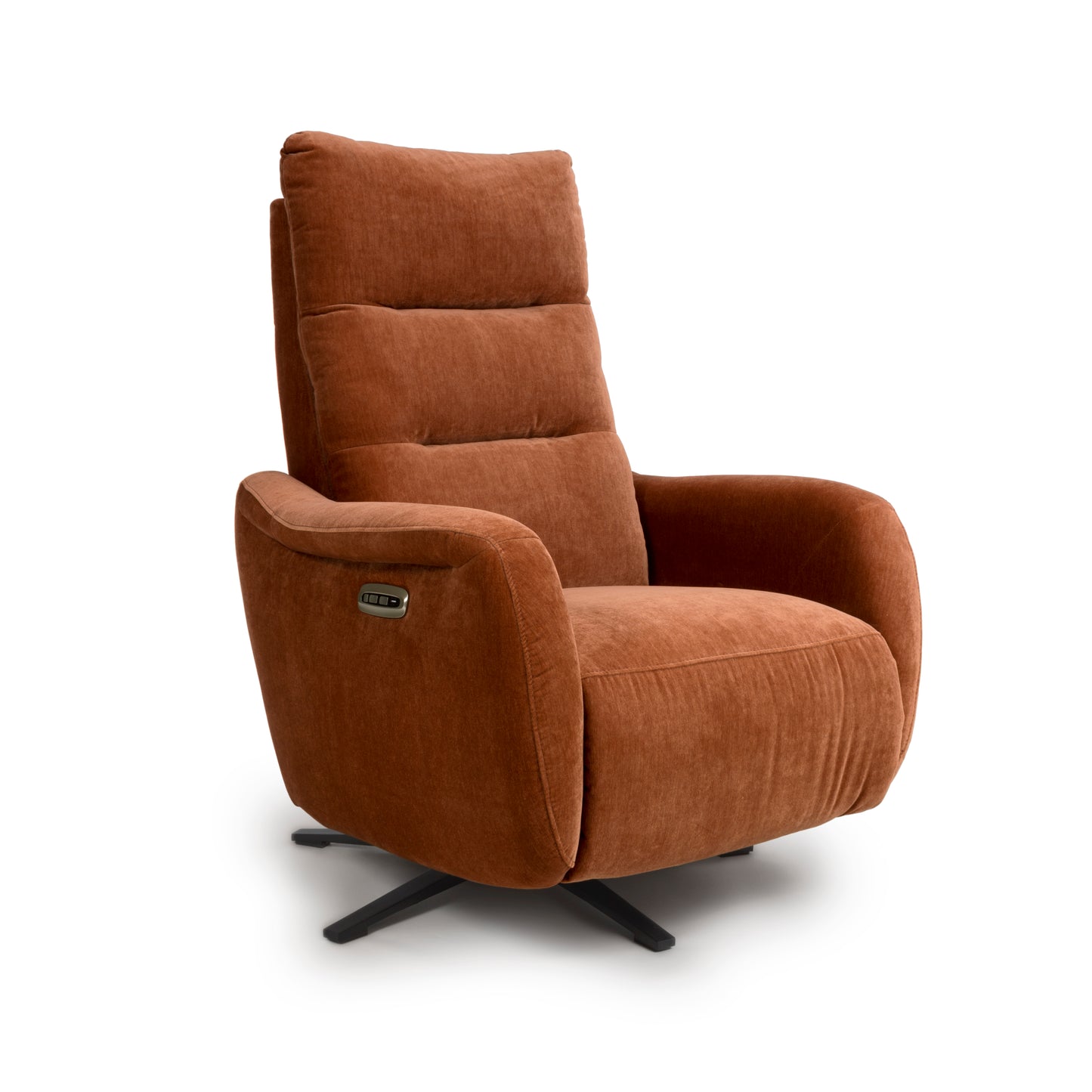 Apollo Reclining Armchair- Luxury Electric/Power Brown Swivel Recliner