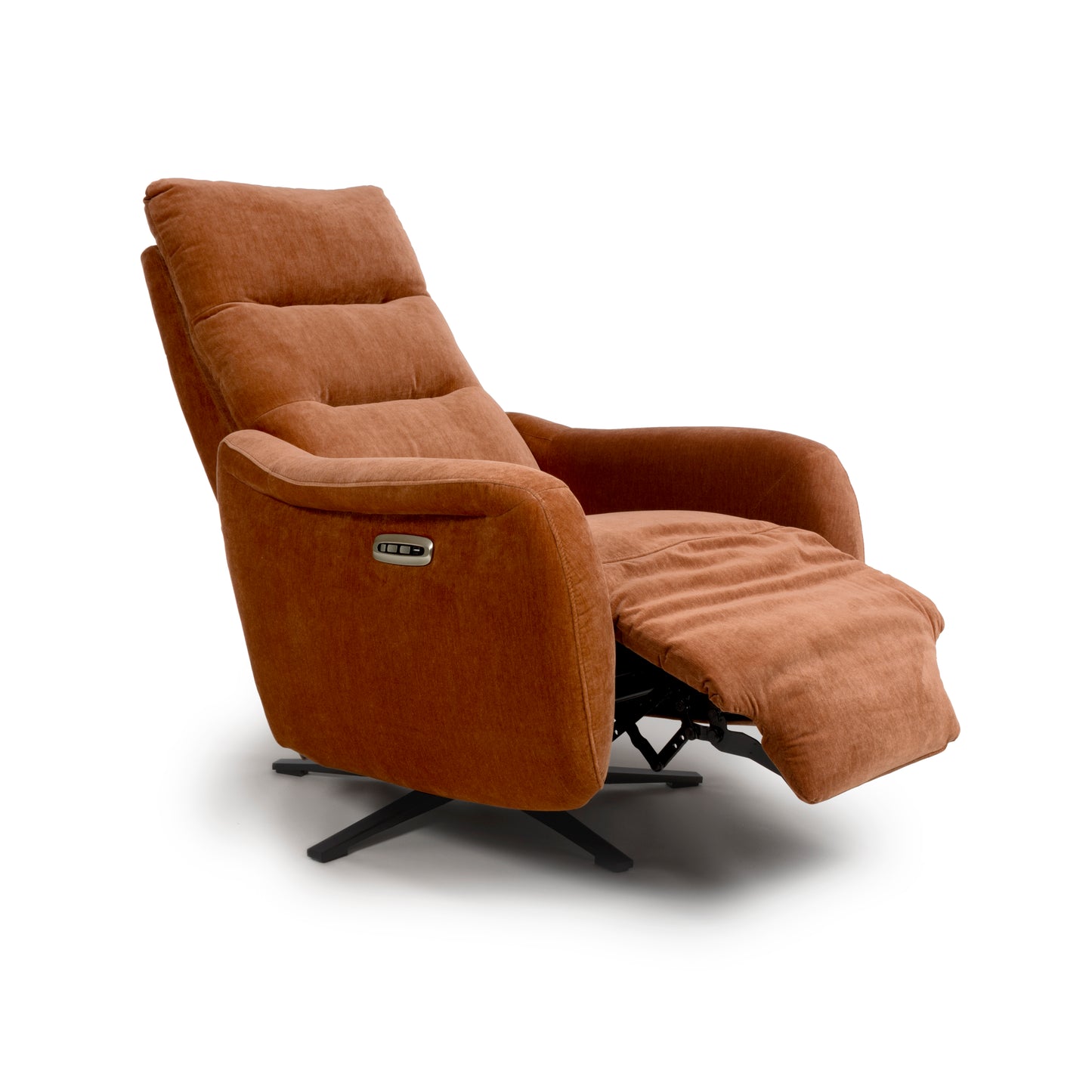 Apollo Reclining Armchair- Luxury Electric/Power Brown Swivel Recliner