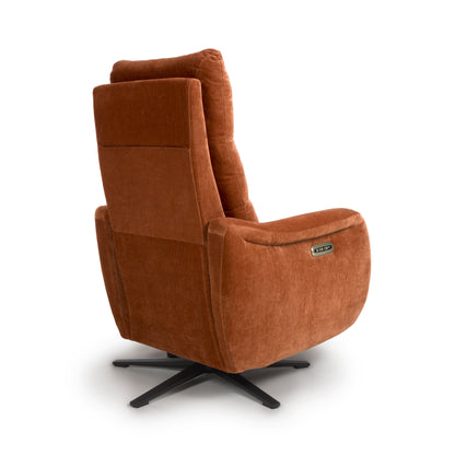 Apollo Reclining Armchair- Luxury Electric/Power Brown Swivel Recliner
