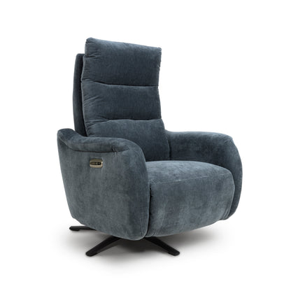 Apollo reclining Armchair- Luxury Electric/Power Grey Swivel Recliner