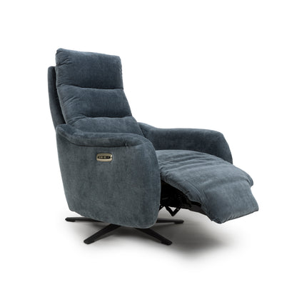 Apollo reclining Armchair- Luxury Electric/Power Grey Swivel Recliner