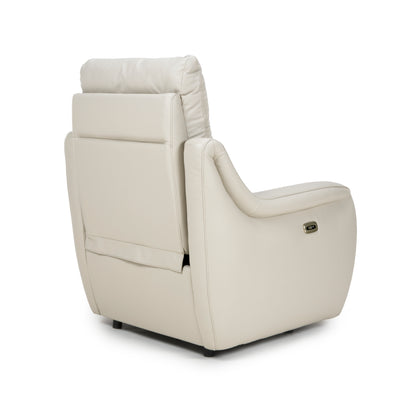Apollo reclining Armchair- Luxury Electric/Power White Leather Recliner