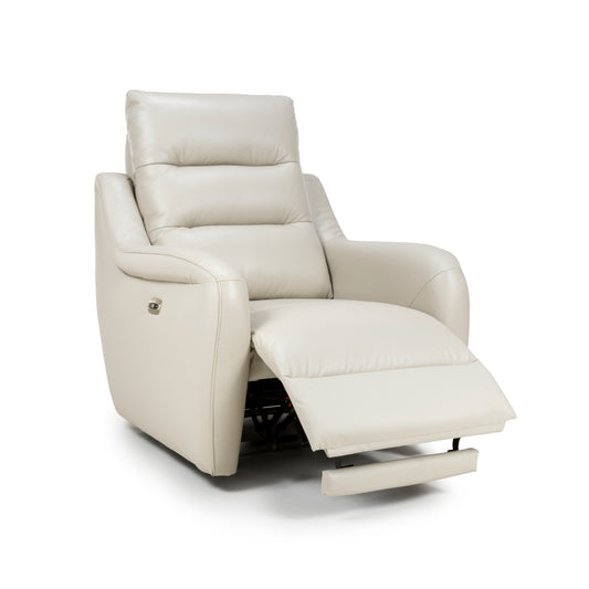 Apollo reclining Armchair- Luxury Electric/Power White Leather Recliner