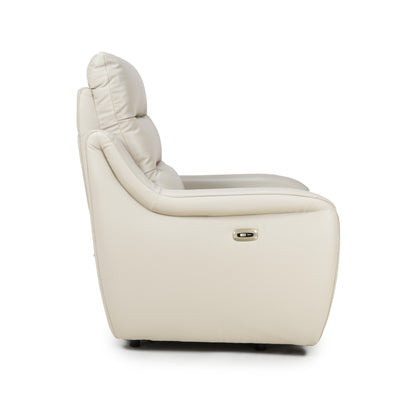 Apollo reclining Armchair- Luxury Electric/Power White Leather Recliner
