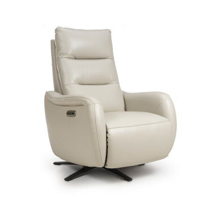 Apollo reclining Armchair- Luxury Electric/Power White Leather Swivel Recliner